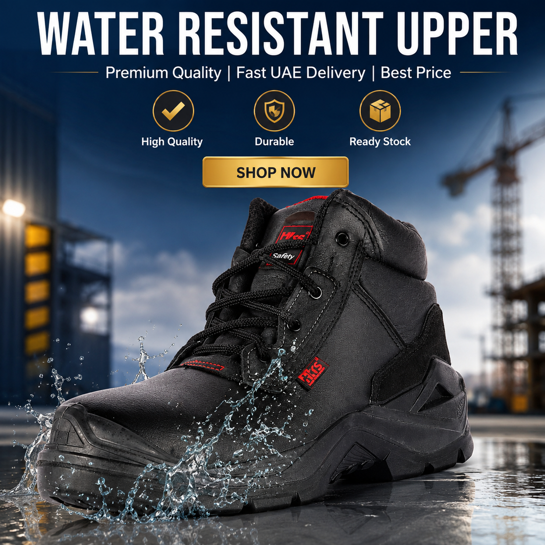 MTS by Honeywell, S3 SRC HI CI High Ankle Safety Shoes, Total Flex, Black Color, Part No: 70109