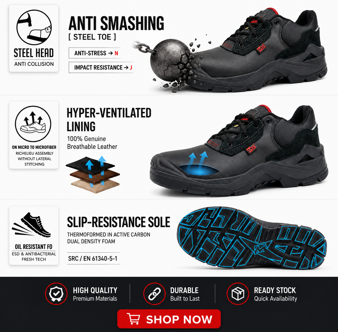 MTS by Honeywell, S3 SRC HI CI Low Ankle Safety Shoes, Access Flex, Black Color,
