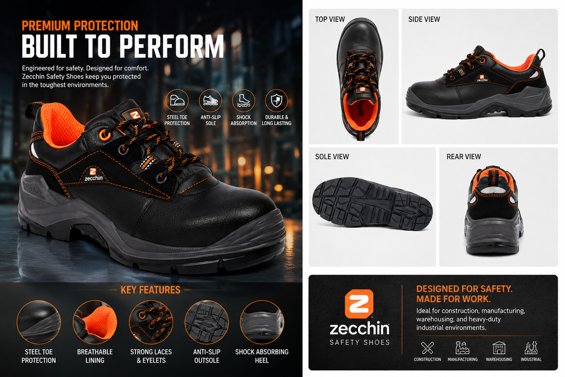 ZECCHINI TBH S3L Safety Shoes – Composite Toe, Puncture-Resistant Textile Midsole & Water Resistant