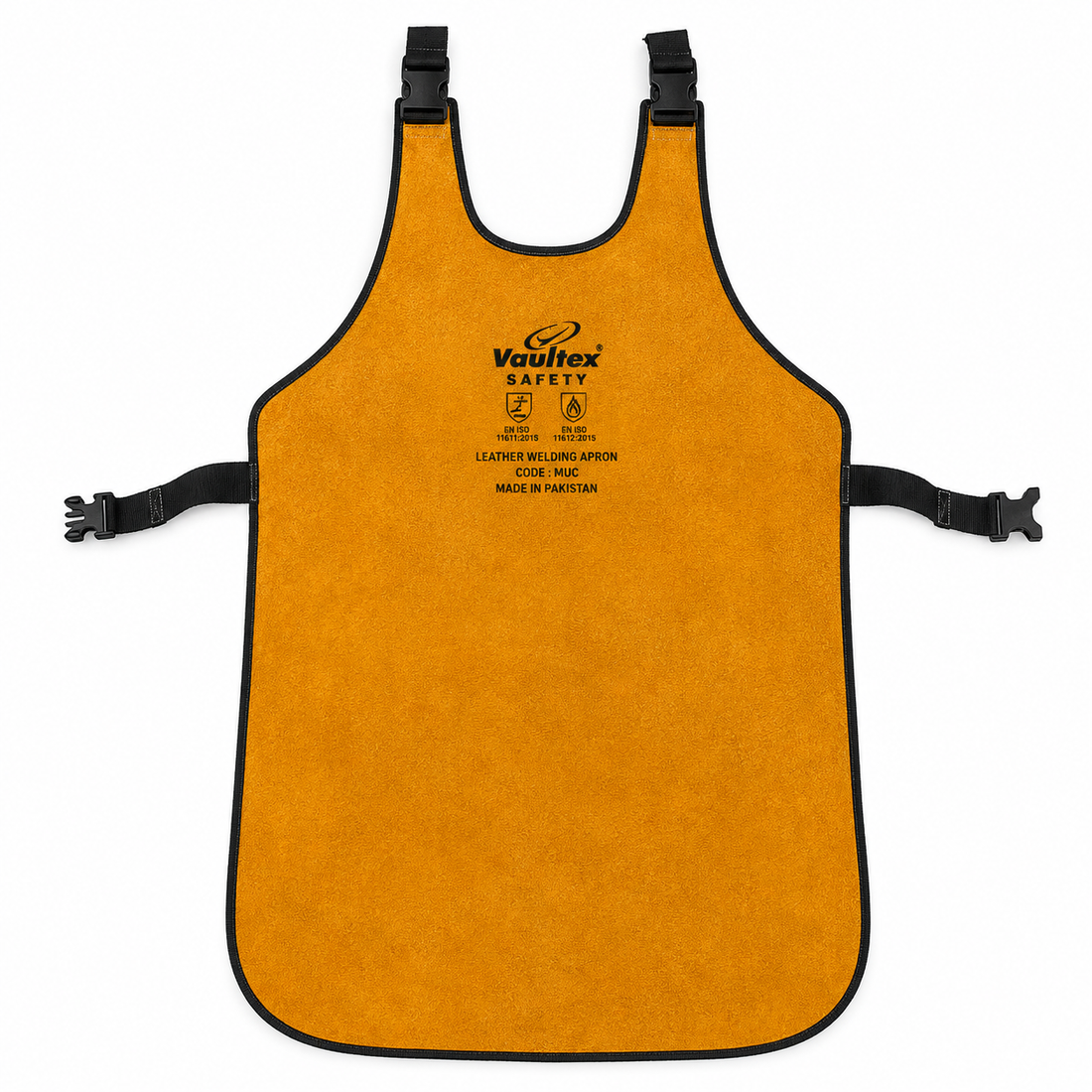 Vaultex MUC 1-Piece Leather Welding Apron | Split Leather Heat & Spark Resistant Full-Body Apron, Adjustable Straps, 90cm x 60cm