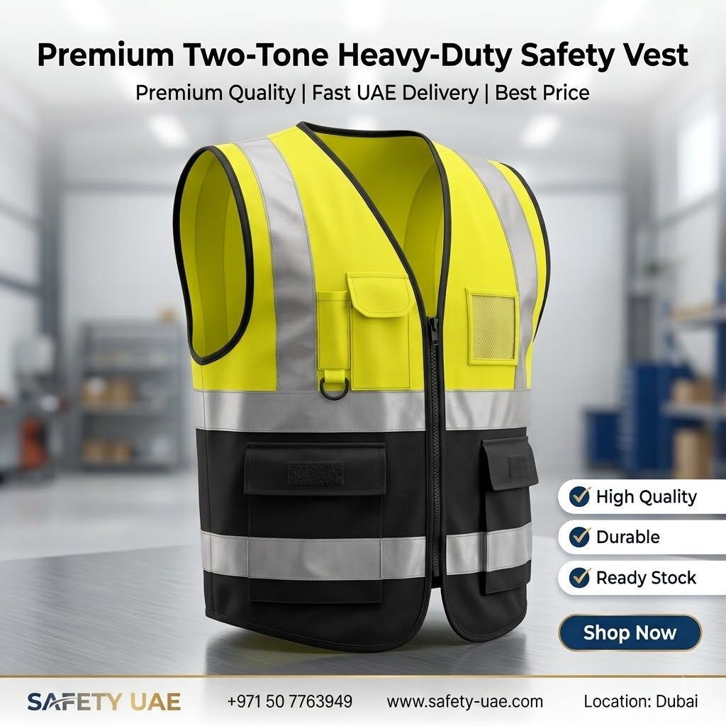 High-Visibility Executive Safety Vest (Neon Green & Black) | Multi-Pocket Reflective Workwear