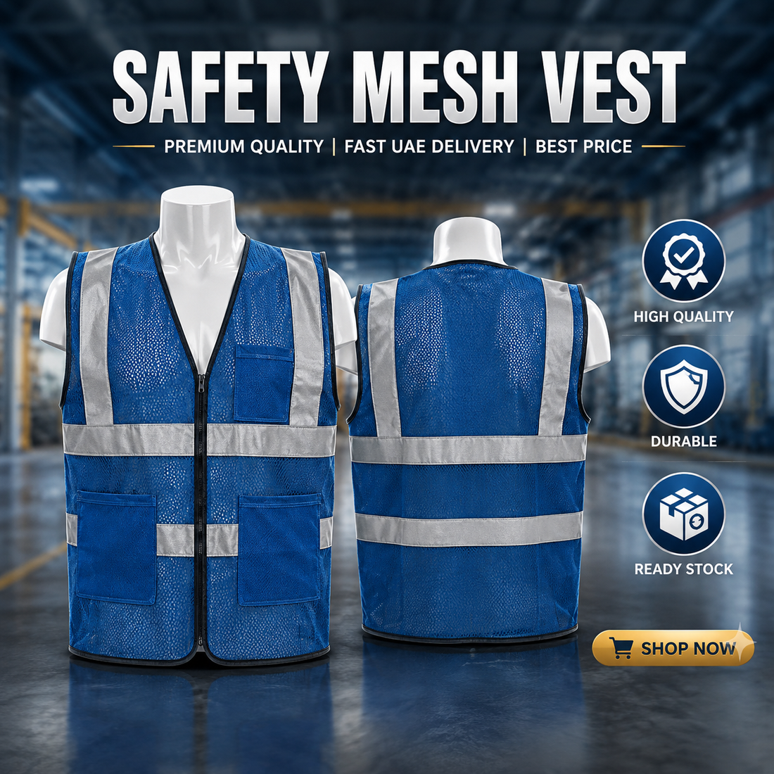 Safety Mesh Vest 135 GSM | High Visibility Reflective Work Vest