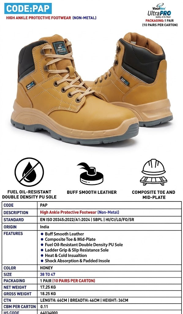 Vaultex UltraPRO PAP Safety Boots – Non-Metal High Ankle Protective Footwear